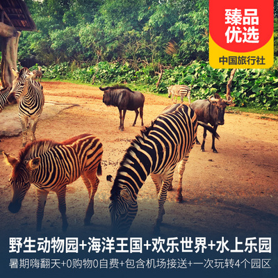 广东旅游:广州长隆野生动物园+海洋王国+欢乐世界+水上乐园